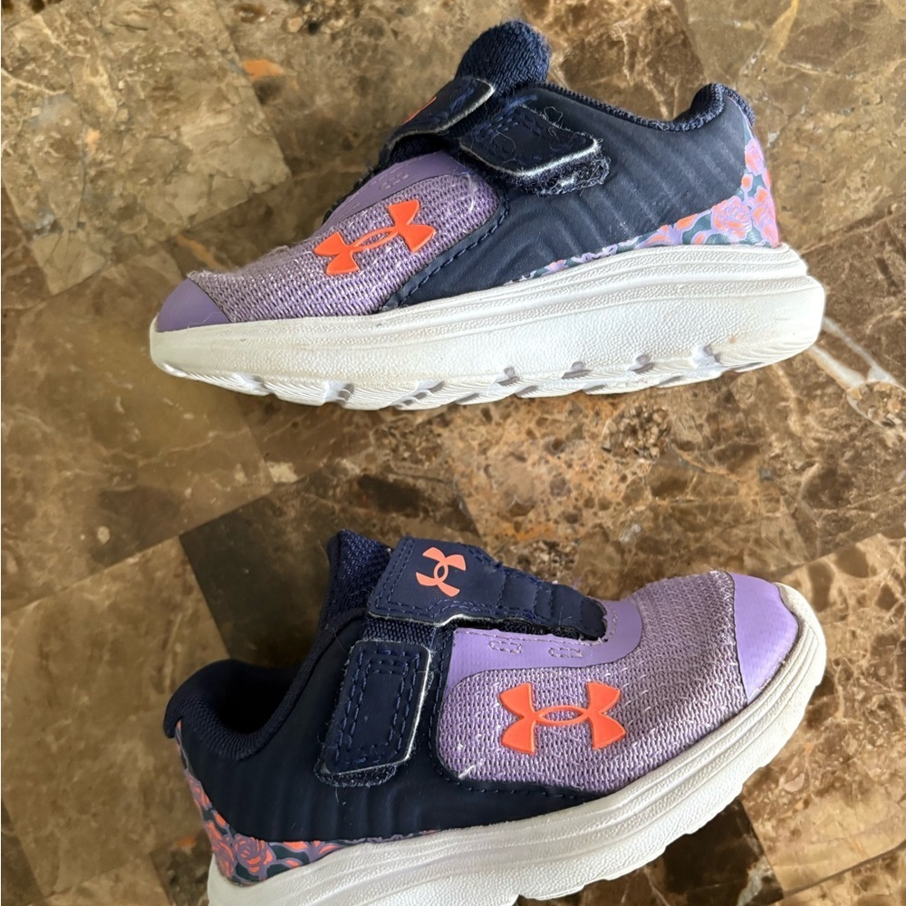 Under Armour Kids' Purple and Navy Shoes US 5